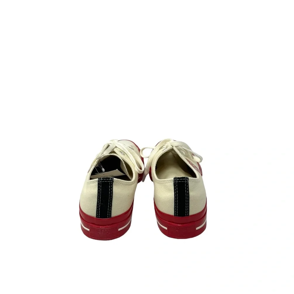 Converse Chuck 70 CDG Low Top Shoe Skate Women Sneakers Canvas Beige Red A01796C